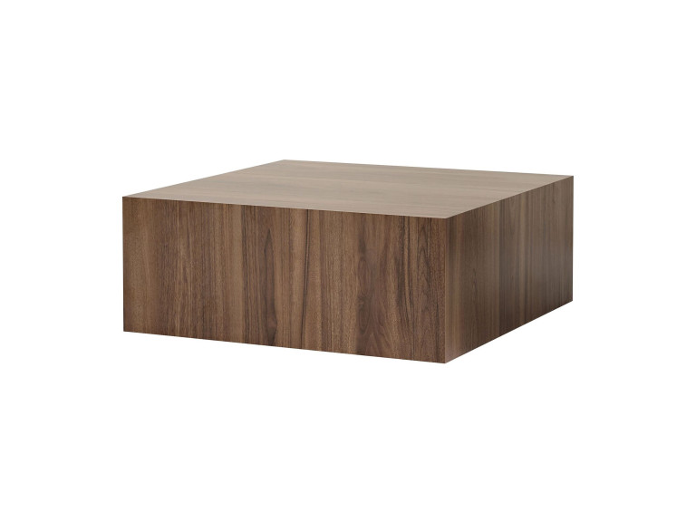 Table Basse en MDF "Prizma" - 90 x 90 x 35 cm - Noyer