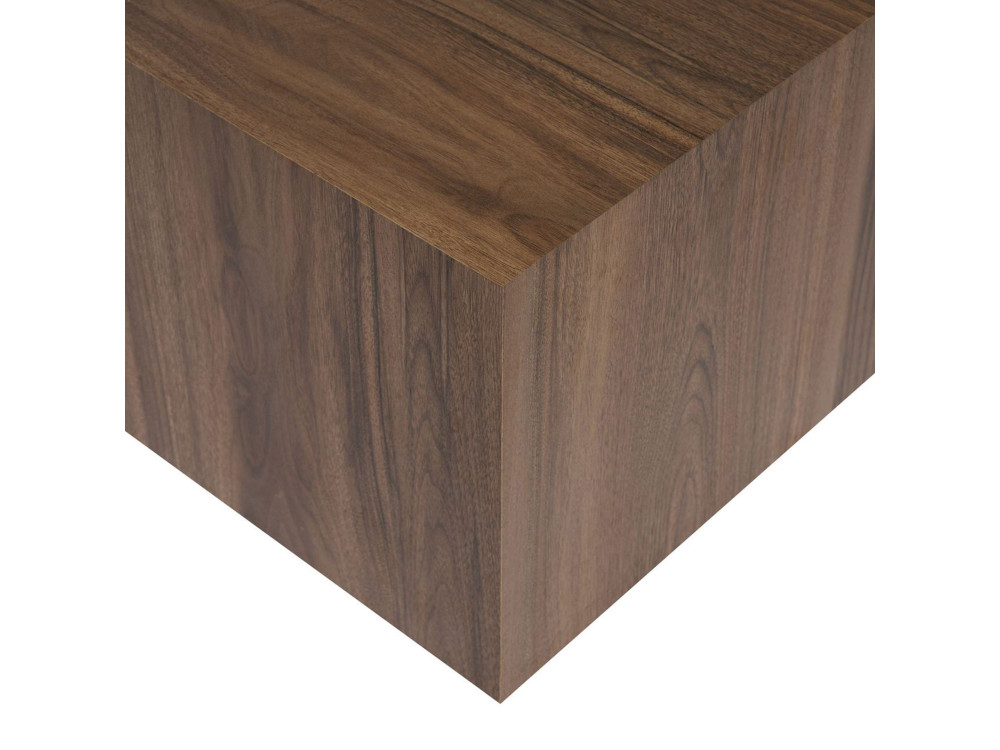 Table Basse en MDF "Prizma" - 90 x 90 x 35 cm - Noyer
