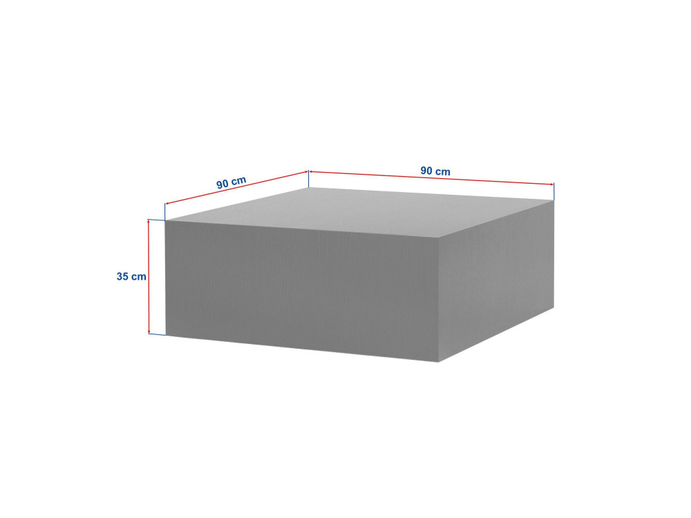Table Basse en MDF "Prizma" - 90 x 90 x 35 cm - Noyer