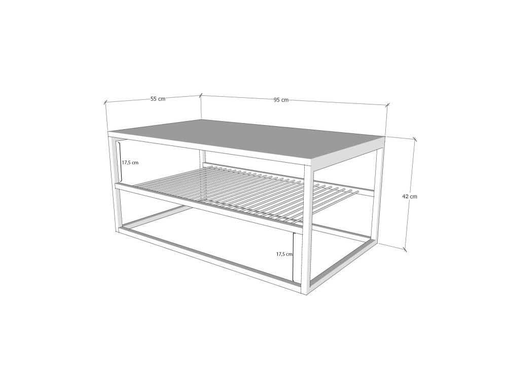 Table basse en bois "Asude" - 95 x 55 x 42 cm - Noir