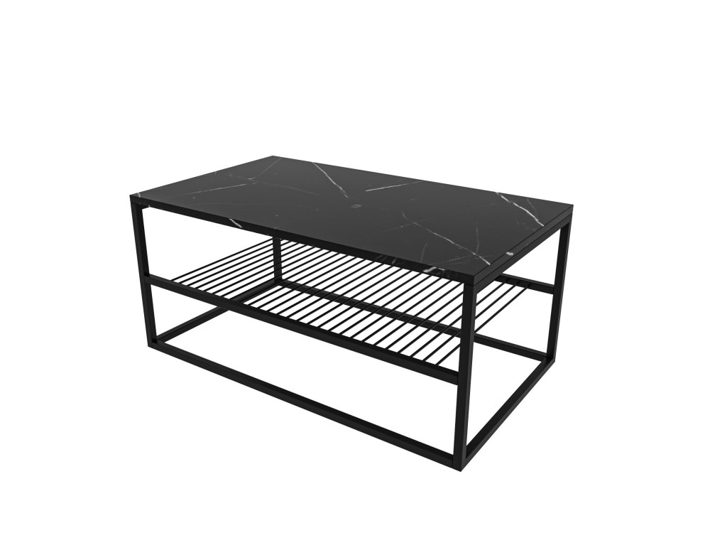 Table basse en bois "Asude" - 95 x 55 x 42 cm - Noir