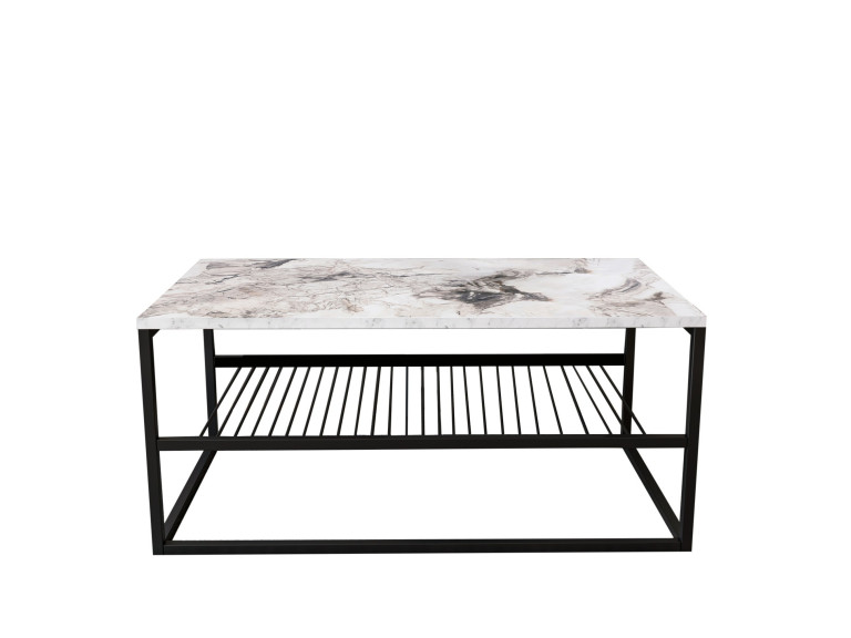 Table basse en bois "Asude" - 95 x 55 x 42 cm - Blanc