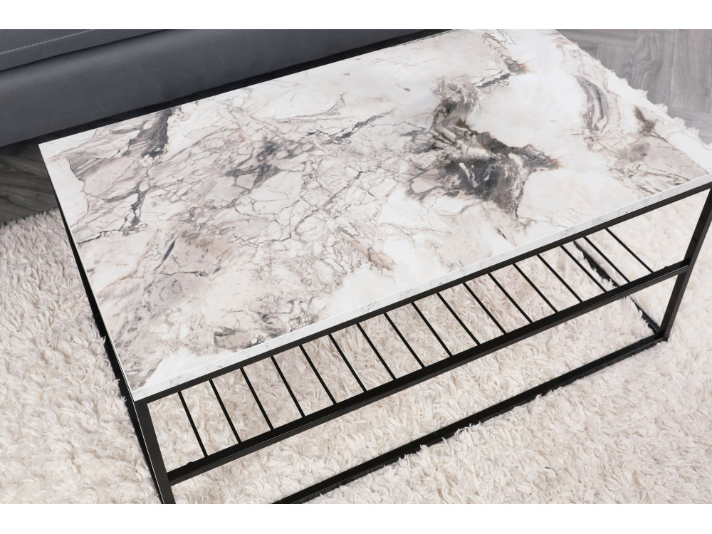 Table basse en bois "Asude" - 95 x 55 x 42 cm - Blanc