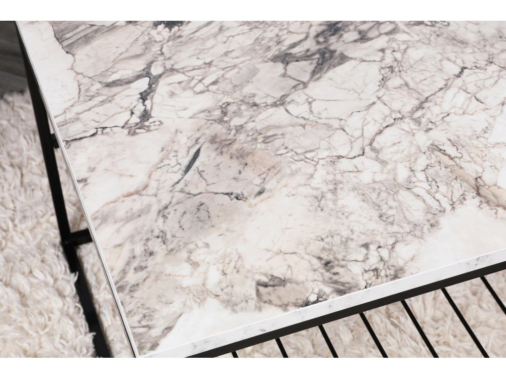 Table basse en bois "Asude" - 95 x 55 x 42 cm - Blanc