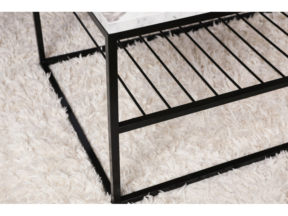 Table basse en bois "Asude" - 95 x 55 x 42 cm - Blanc