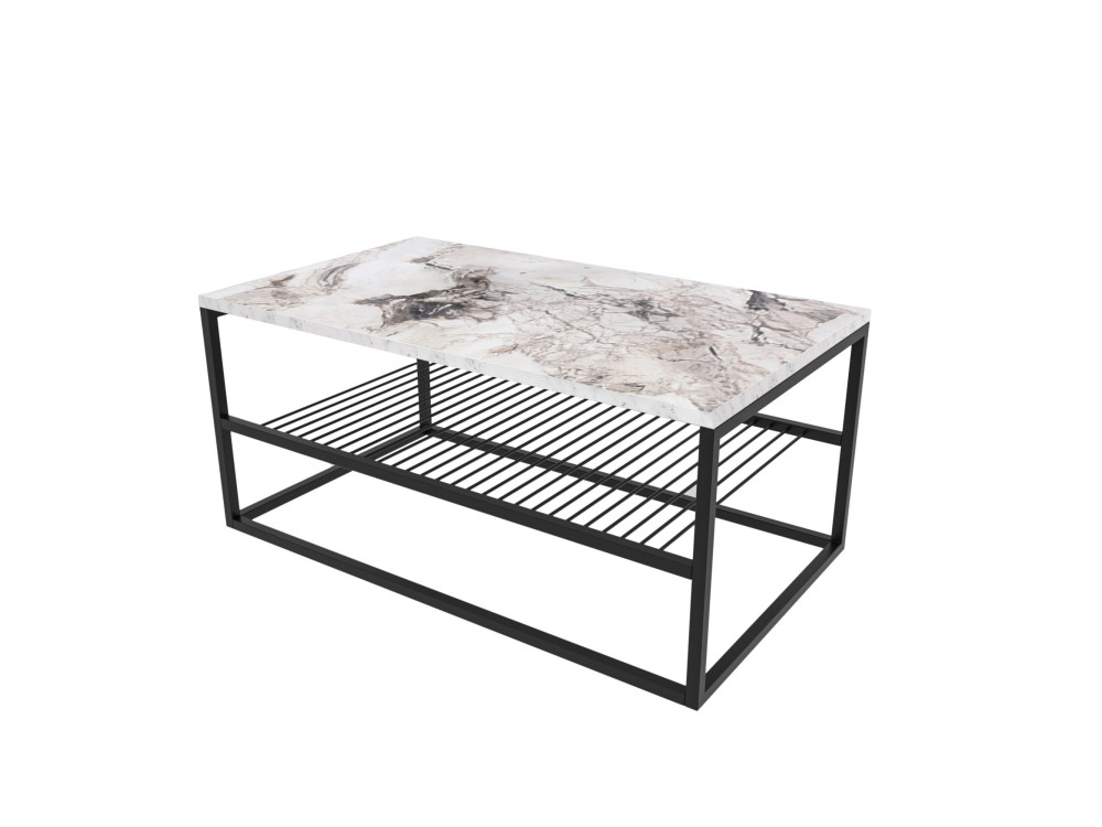 Table basse en bois "Asude" - 95 x 55 x 42 cm - Blanc