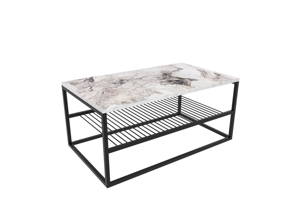 Table basse en bois "Asude" - 95 x 55 x 42 cm - Blanc