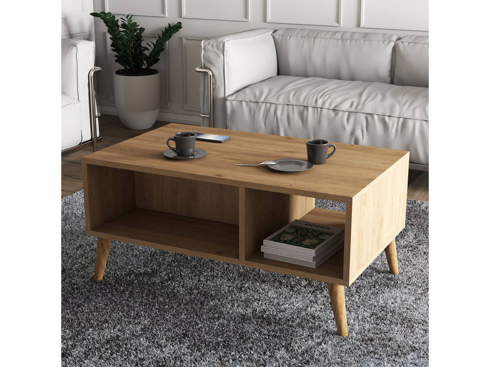 Table basse en bois "Exxen" - 90 x 41 x 54 cm - Marron