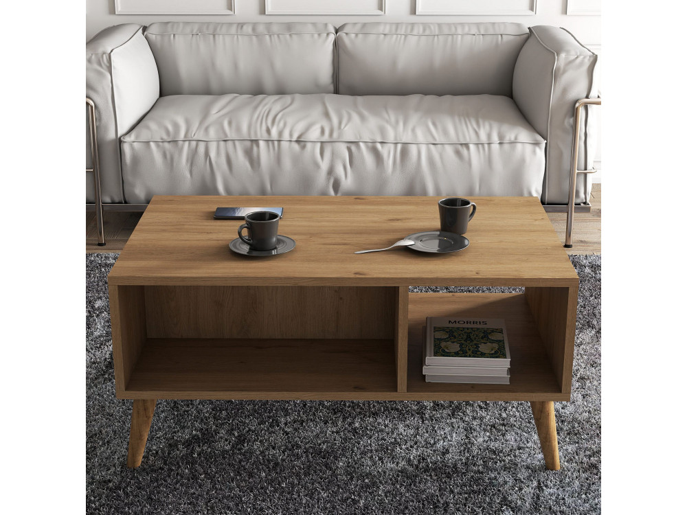 Table basse en bois "Exxen" - 90 x 41 x 54 cm - Marron