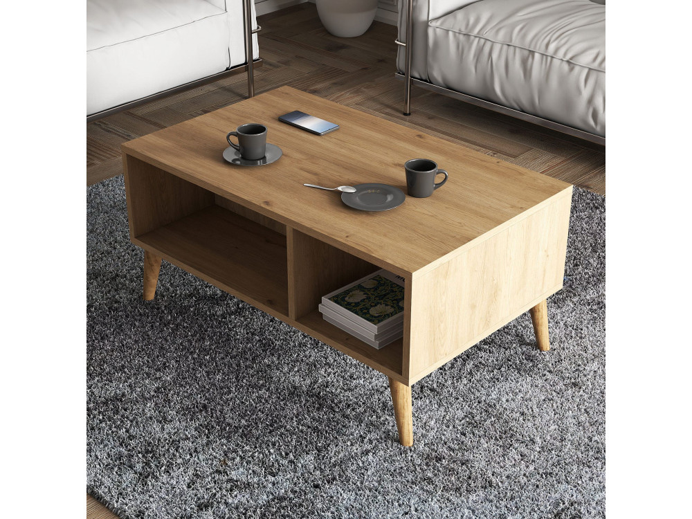 Table basse en bois "Exxen" - 90 x 41 x 54 cm - Marron
