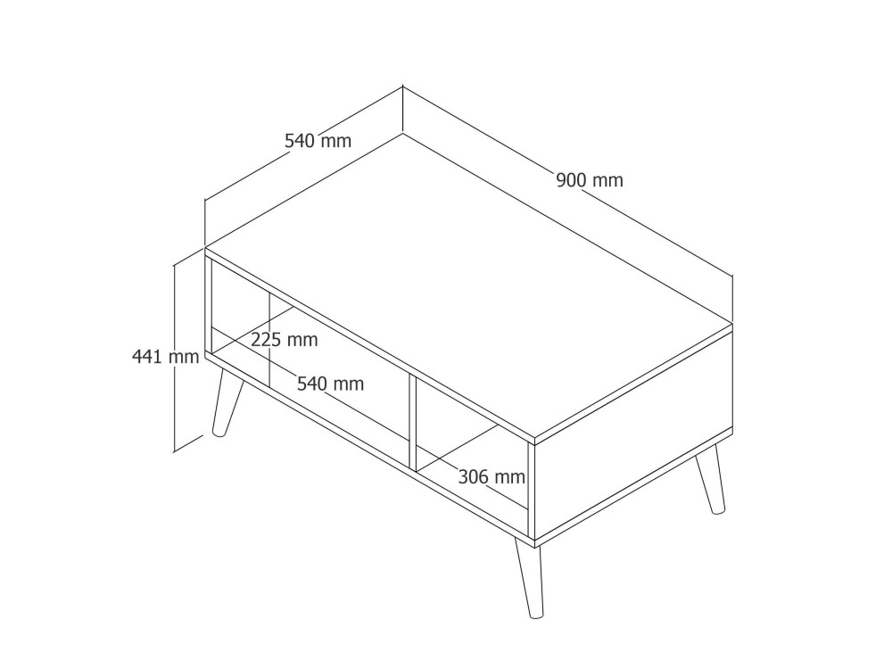 Table basse en bois "Exxen" - 90 x 41 x 54 cm - Marron