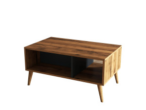Table basse en bois "Exxen" - 90 x 41 x 54 cm - Gris anthracite