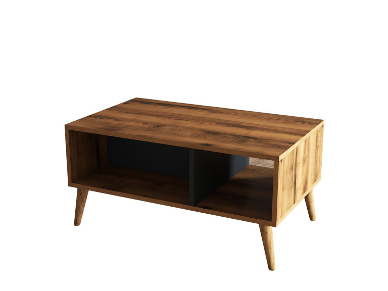 Table basse en bois "Exxen" - 90 x 41 x 54 cm - Gris anthracite