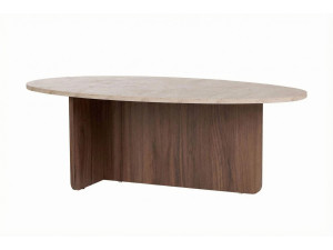 Table basse en bois "Orba" - 120 x 65 x 40 cm - Travertin