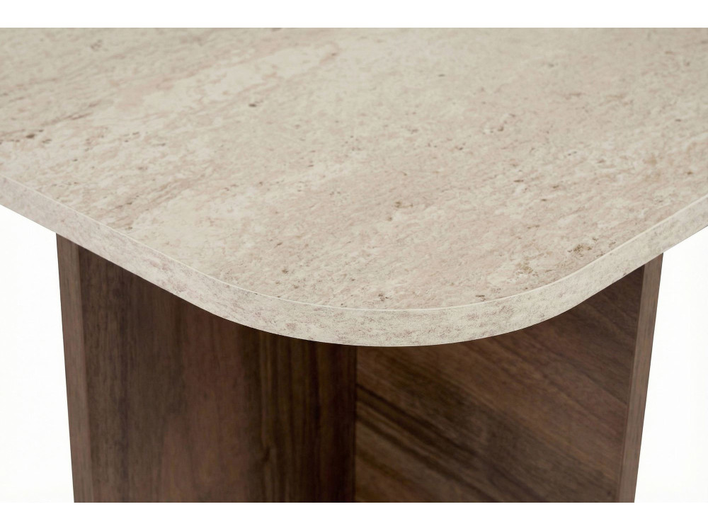 Table basse en bois "Akira" - 120 x 60 x 41 cm - Travertin