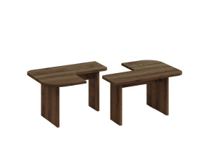 Ensemble tables basses en bois "Iris" - 90 x 45 x 35 cm - Marron