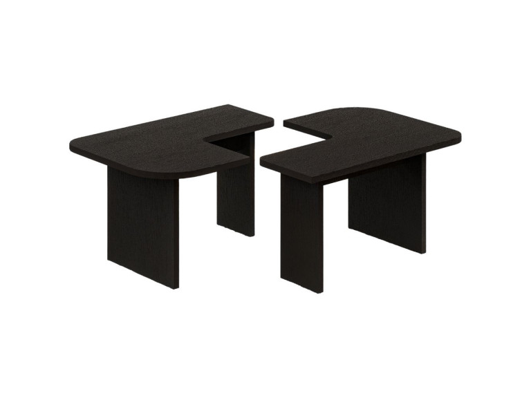 Ensemble Tables Basses en bois "Iris" - 90 x 45 x 35 cm - Noir