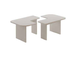 Ensemble tables basses en bois "Iris" - 90 x 45 x 35 cm - Blanc
