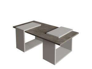 Table basse en bois "Matris" - 90 x 46 x 37 cm - Gris