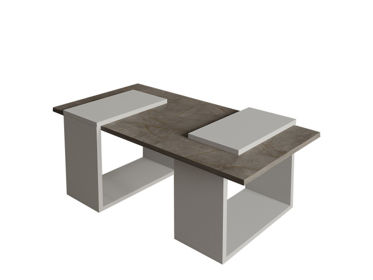 Table basse en bois "Matris" - 90 x 46 x 37 cm - Gris