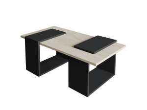 Table basse en bois "Matris" - 90 x 46 x 37 cm - Gris anthracite