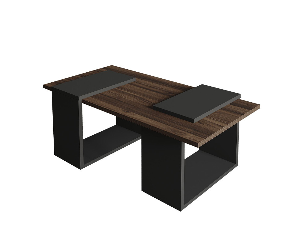 Table basse en bois "Matris" - 90 x 46 x 37 cm - Marron