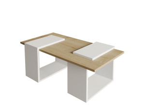 Table basse en bois "Matris" - 90 x 46 x 37 cm - Blanc