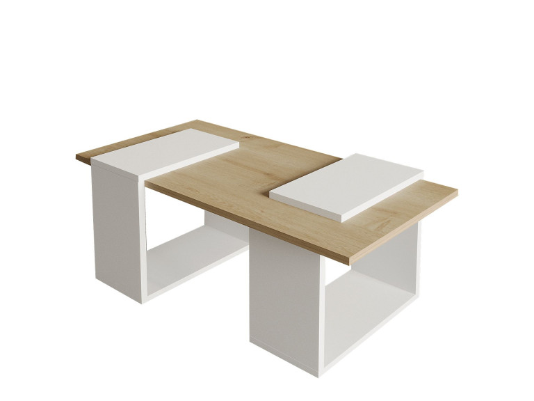 Table basse en bois "Matris" - 90 x 46 x 37 cm - Blanc