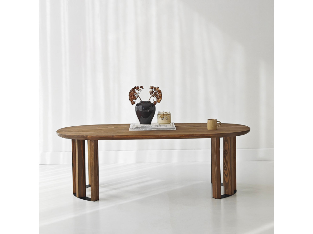 Table basse en bois "Elysia" - 120 x 60 x 40 cm - Marron
