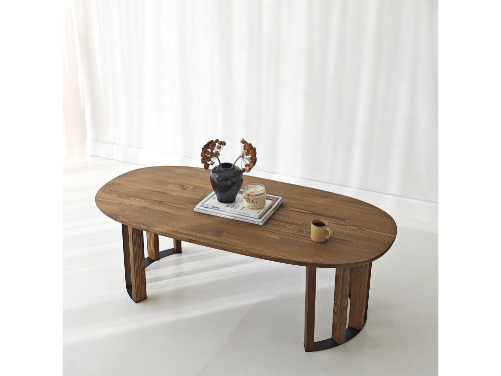 Table basse en bois "Elysia" - 120 x 60 x 40 cm - Marron