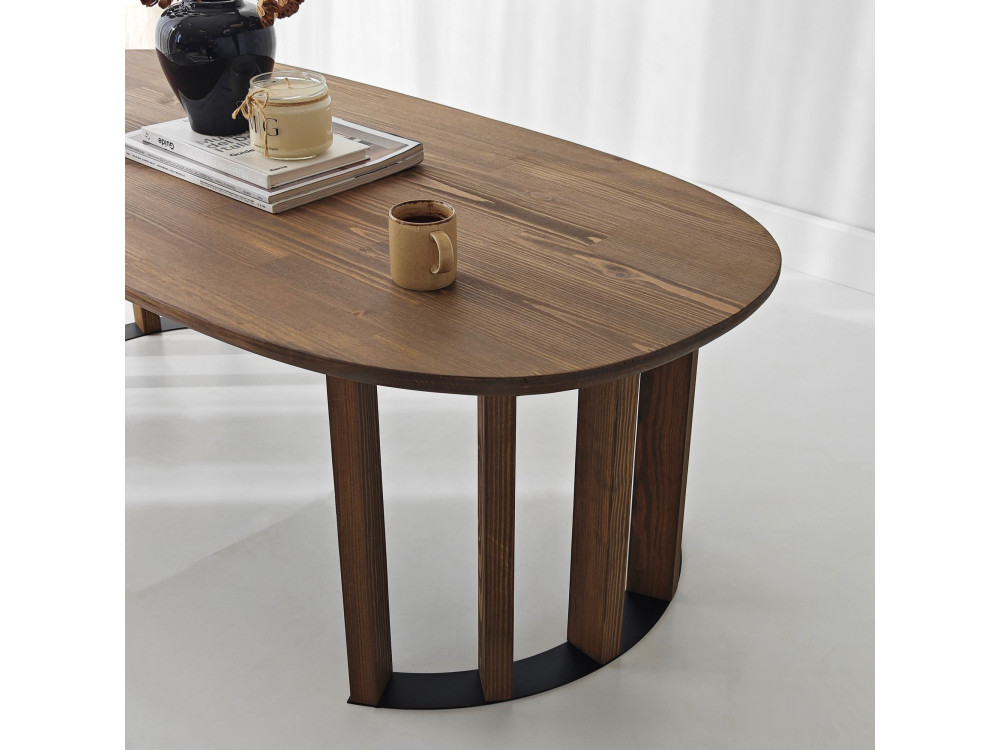 Table basse en bois "Elysia" - 120 x 60 x 40 cm - Marron
