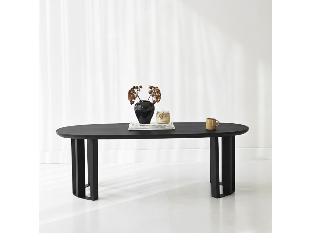 Table basse en bois "Elysia" - 120 x 60 x 40 cm - Noir
