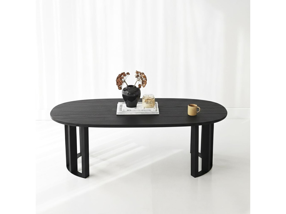 Table basse en bois "Elysia" - 120 x 60 x 40 cm - Noir