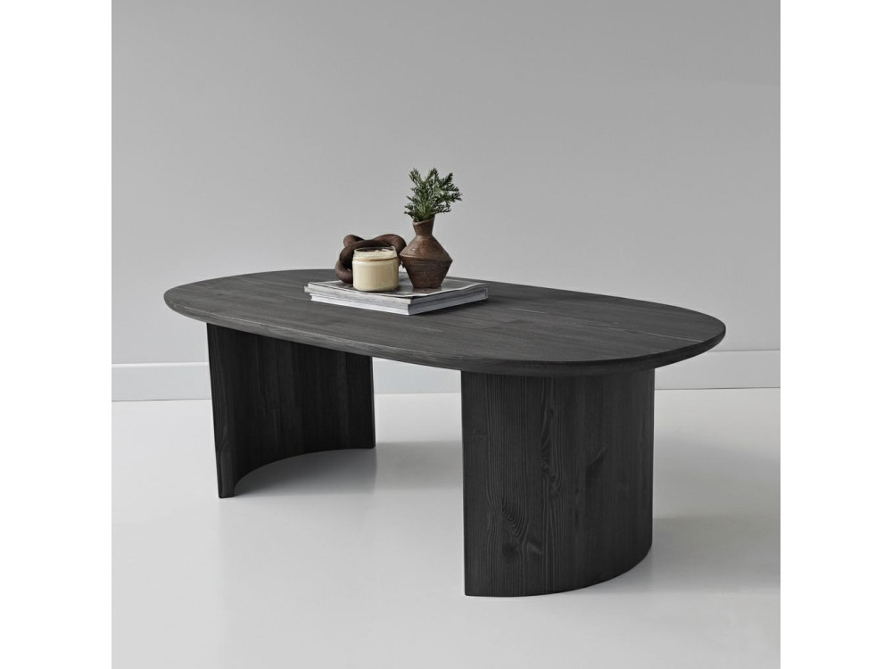 Table basse en bois "Hudson" - 120 x 60 x 40 cm - Gris anthracite
