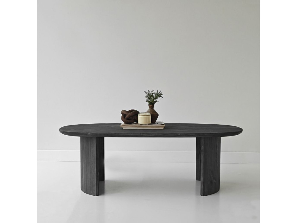 Table basse en bois "Hudson" - 120 x 60 x 40 cm - Gris anthracite