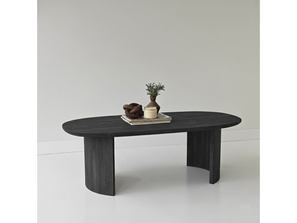 Table basse en bois "Hudson" - 120 x 60 x 40 cm - Gris anthracite