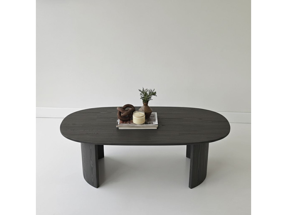 Table basse en bois "Hudson" - 120 x 60 x 40 cm - Gris anthracite