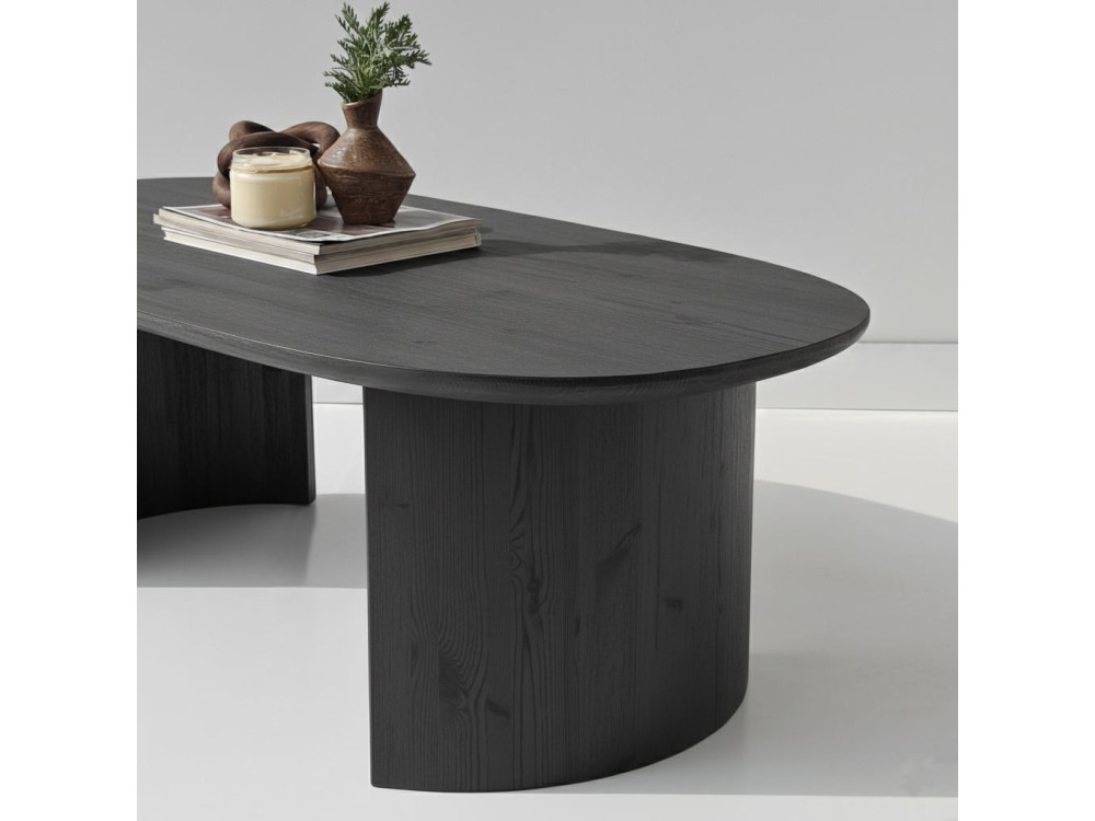 Table basse en bois "Hudson" - 120 x 60 x 40 cm - Gris anthracite