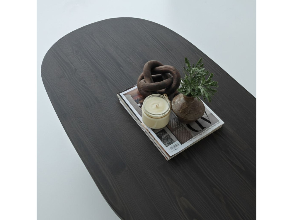 Table basse en bois "Hudson" - 120 x 60 x 40 cm - Gris anthracite