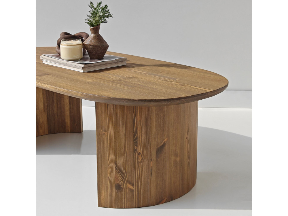 Table basse en bois "Hudson" - 120 x 60 x 40 cm - Marron