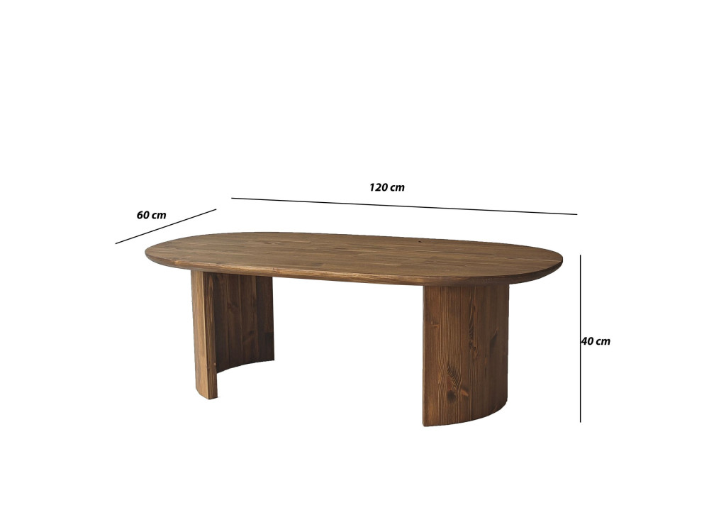 Table basse en bois "Hudson" - 120 x 60 x 40 cm - Marron