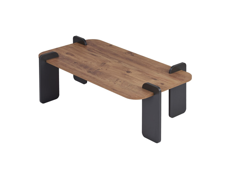 Table basse en bois "Renard" - 120 x 60 x 35 cm - Marron clair