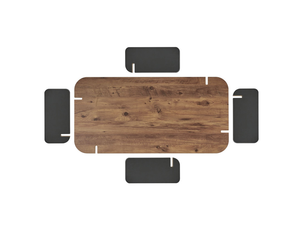 Table basse en bois "Renard" - 120 x 60 x 35 cm - Marron clair