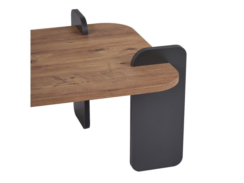 Table basse en bois "Renard" - 120 x 60 x 35 cm - Marron clair