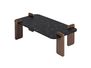 Table basse en bois "Renard" - 120 x 60 x 35 cm - Noir