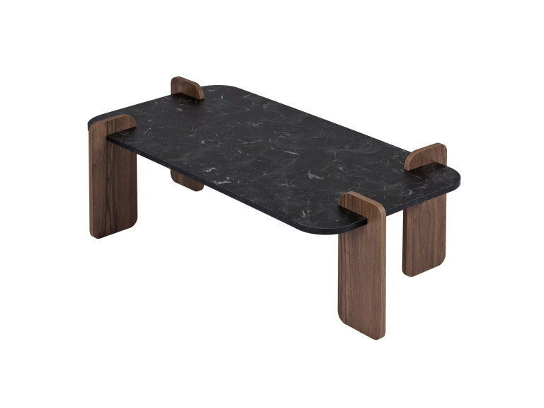 Table basse en bois "Renard" - 120 x 60 x 35 cm - Noir