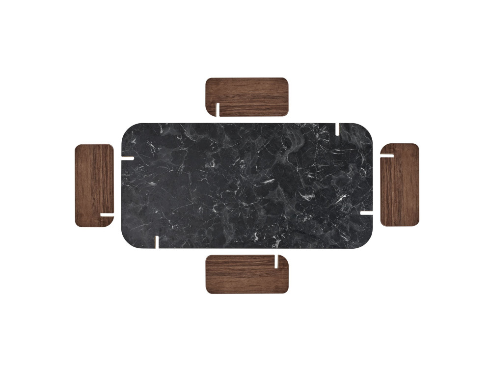 Table basse en bois "Renard" - 120 x 60 x 35 cm - Noir