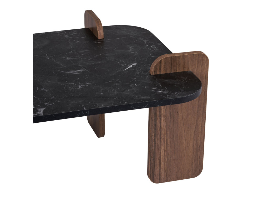 Table basse en bois "Renard" - 120 x 60 x 35 cm - Noir