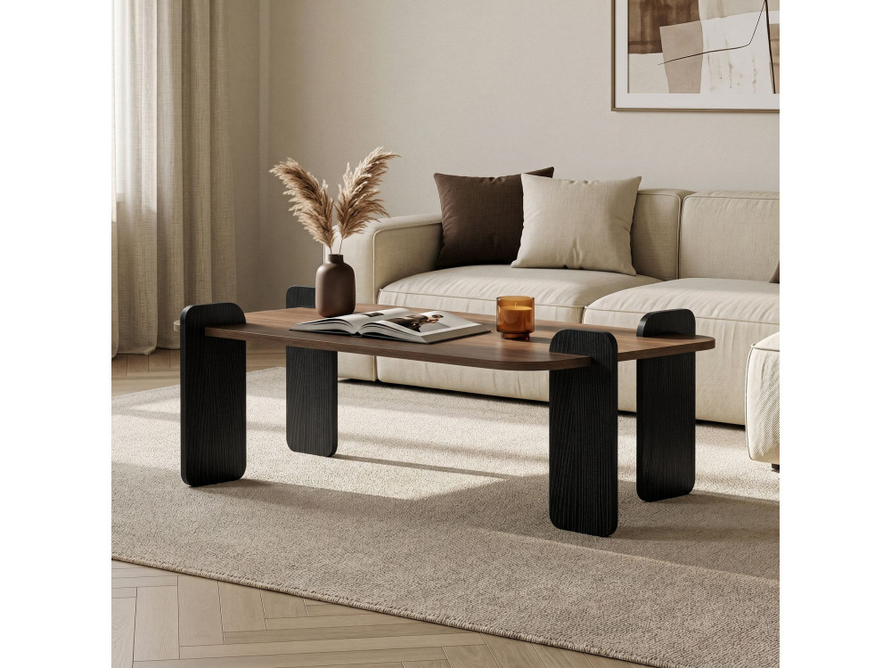 Table basse en bois "Renard" - 120 x 60 x 35 cm - Marron