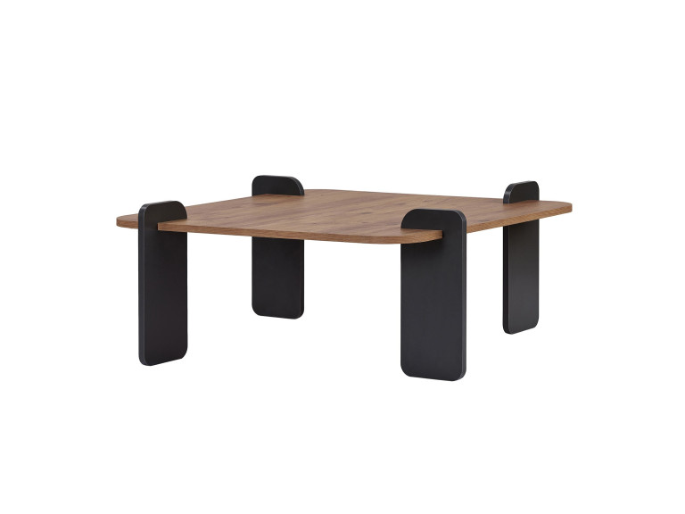 Table basse en bois "Marais" - 90 x 90 x 35 cm - Marron clair